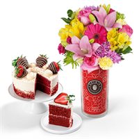 Grand Red Velvet Cake  Bouquet Gift Set